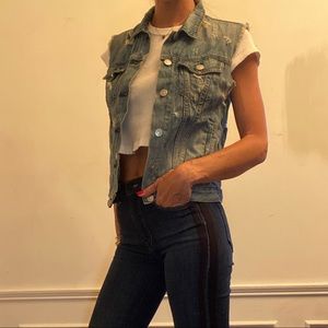 Rag & Bone distressed denim vest